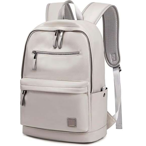 Leather Laptop Backpack for Men Women Work